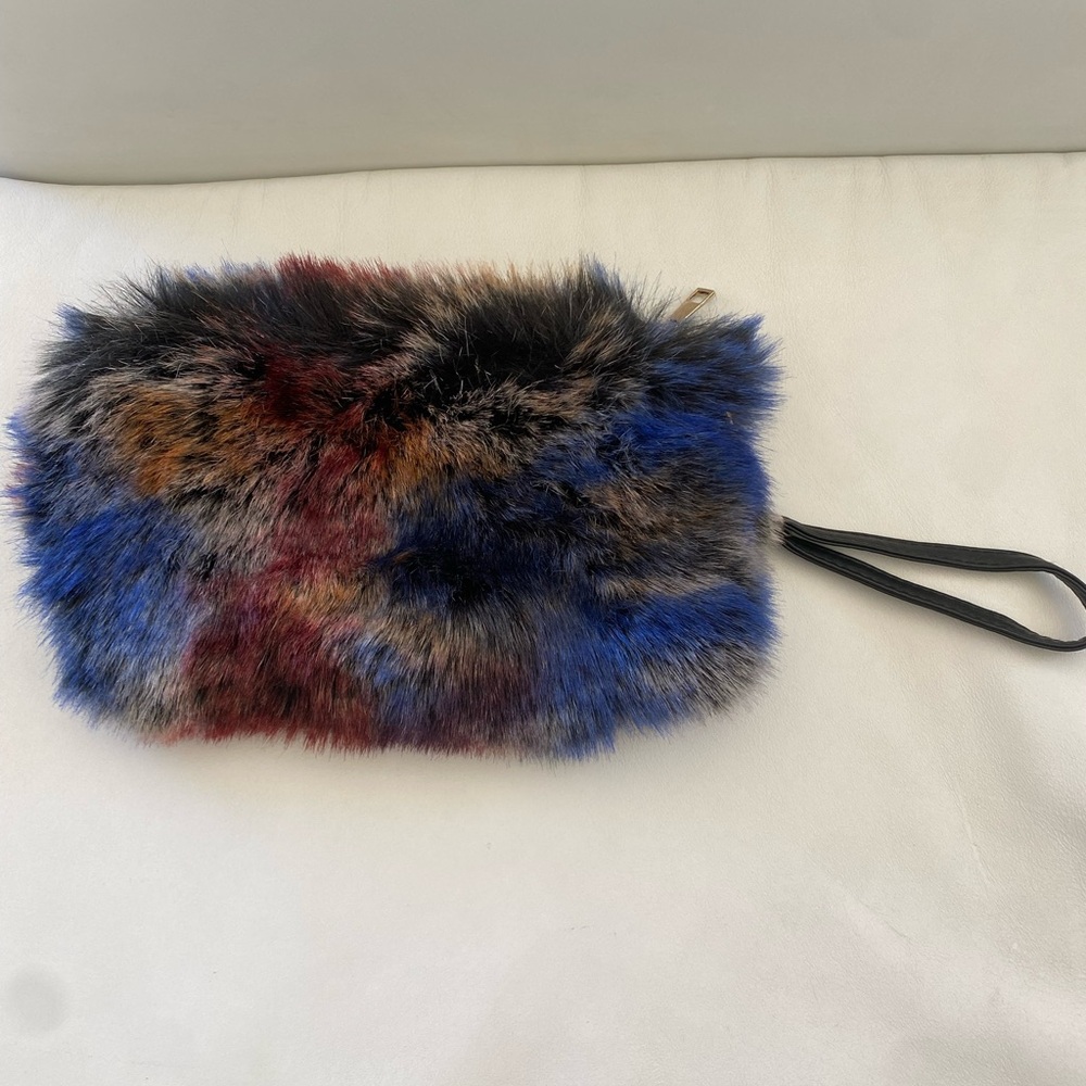 Multicolor Faux Fur Clutch